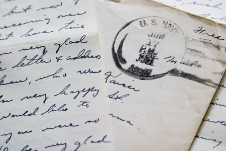 Love letter and envelopeの写真素材