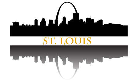 City of St. Louis high-rise buildings skylineのイラスト素材
