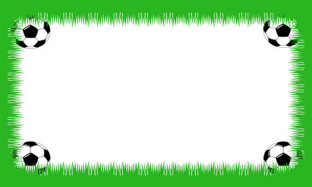 Sheet with grass and soccer balls in cornersのイラスト素材