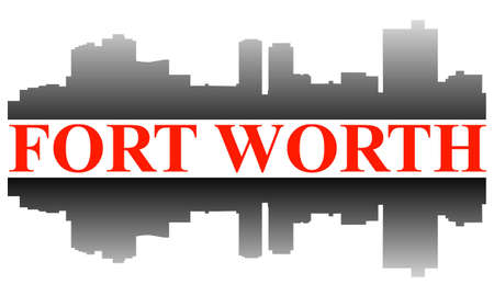 City of Fort Worth high-rise buildings skylineのイラスト素材