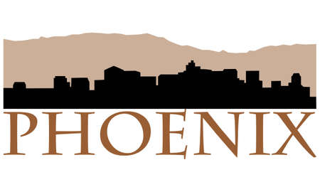 City of Phoenix high-rise buildings skylineのイラスト素材