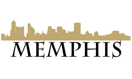 City of Memphis high-rise buildings skylineのイラスト素材