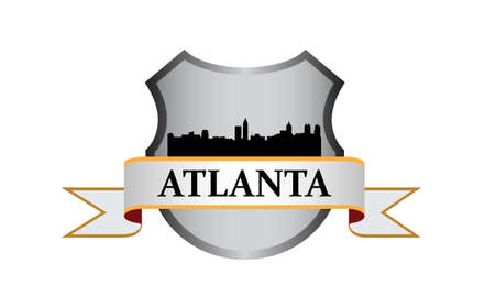 Atlanta crest with high-rise buildings skylineのイラスト素材