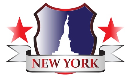 New York city freedom statue symbol stampのイラスト素材