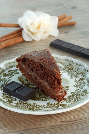 cake filled with cocoa cream の写真素材