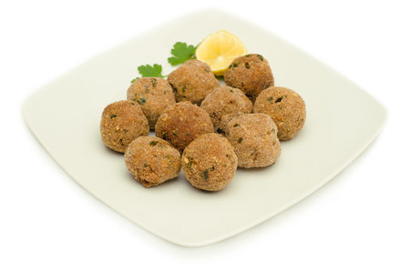 Dish of fried meatballs