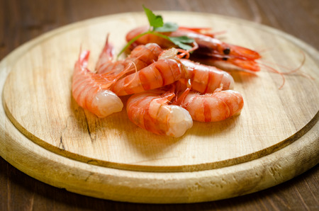 Fresh red shrimpsの写真素材
