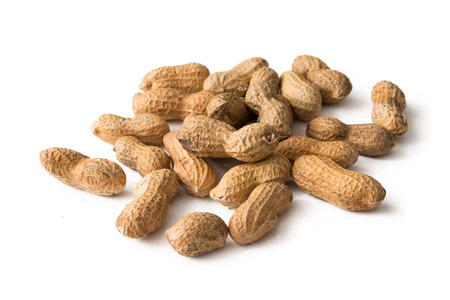 Peanuts isolated on whiteの写真素材