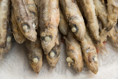 Fried fishesの写真素材