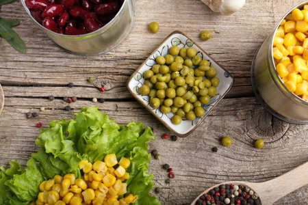 Canned beans. Useful trace elements. Ingredients for cooking. Proper nutrition, non-GMO. Organic food. Canned food, long-term storage.の写真素材