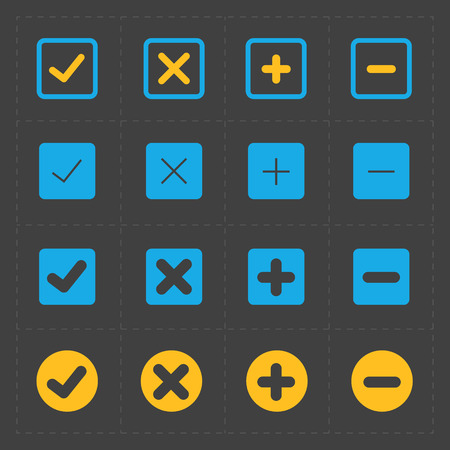 Vector colorful confirm icons setのイラスト素材