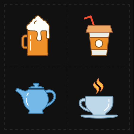 4 modern flat bar iconsのイラスト素材