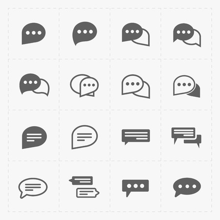 Speech bubble icons on white background. Vector illustration.のイラスト素材