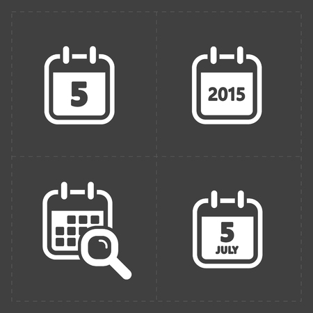 Vector White Calendar Iconsのイラスト素材