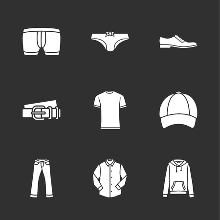 nine modern clothes iconsのイラスト素材
