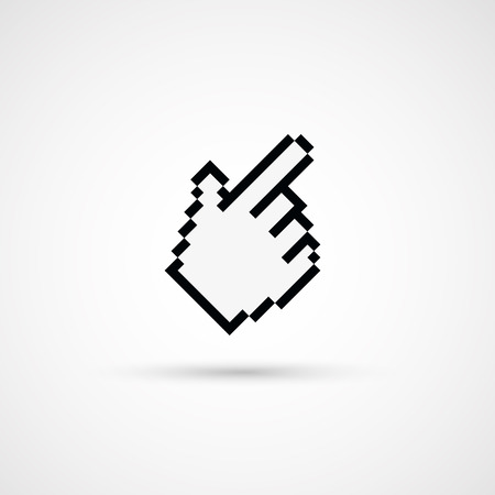 Pixel cursor icon - Cursor hand.Vector Illustration.のイラスト素材