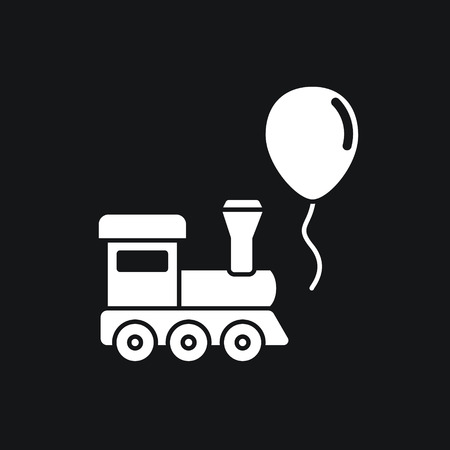 Train and balloon toy flat iconのイラスト素材