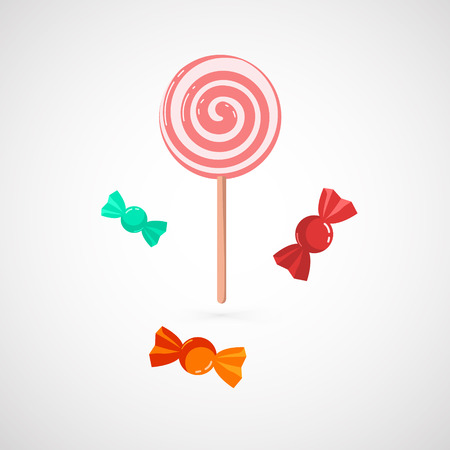 Delicious pink LollyPop and Sweet, Isolated On White Background,のイラスト素材