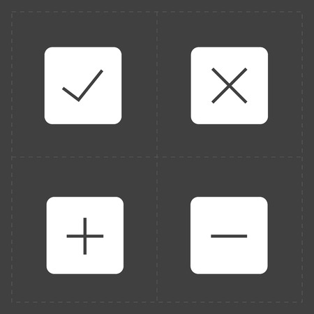 Vector white confirm icons setのイラスト素材