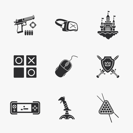nine flat game iconsのイラスト素材