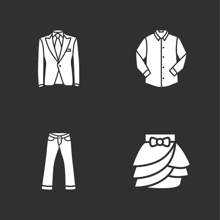 four modern clothes iconsのイラスト素材