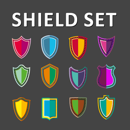 Vector Colorful Shields Setのイラスト素材