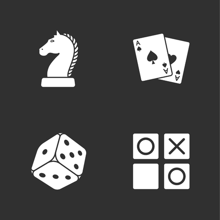 four flat game iconsのイラスト素材