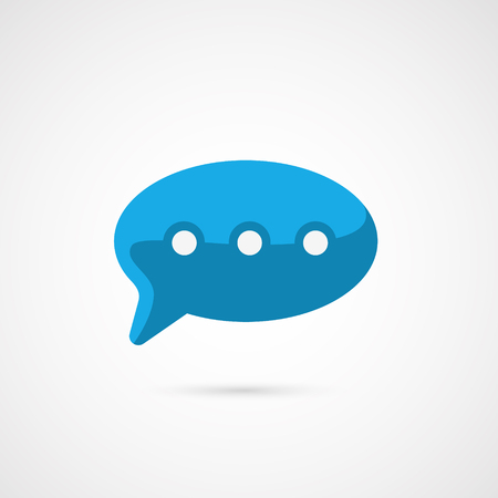 Blue Speech Bubble Icon.のイラスト素材