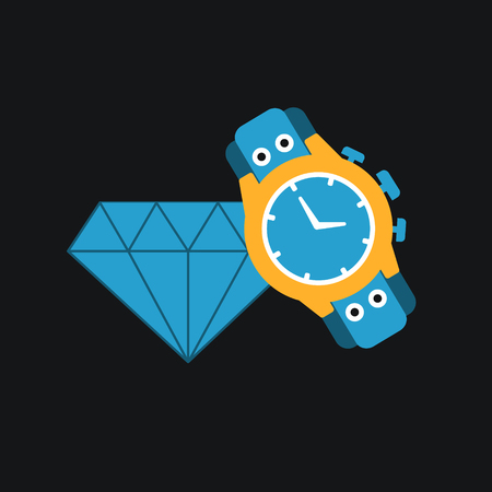 male watch and diamond icon. Expensive gifts.のイラスト素材