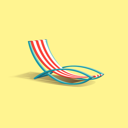 Beach vector deck chair, vector illustration.のイラスト素材