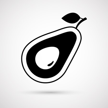 Vector avocado isolated on a white backgroundのイラスト素材