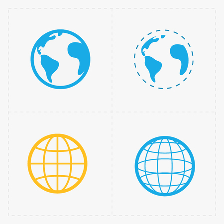 Earth vector icons set on white background.のイラスト素材
