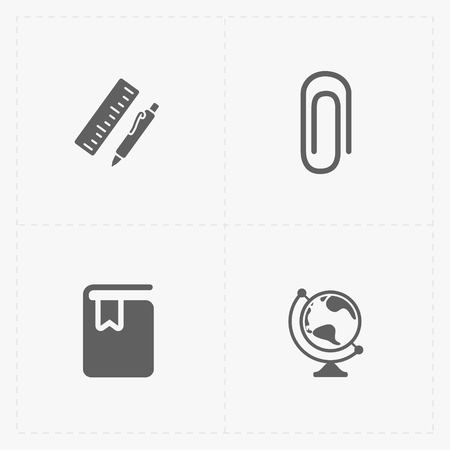 Modern  flat education icons set on Whiteのイラスト素材