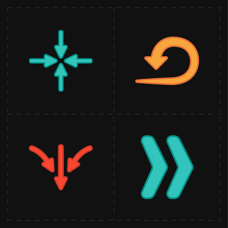 Flat modern arrows icon set.のイラスト素材