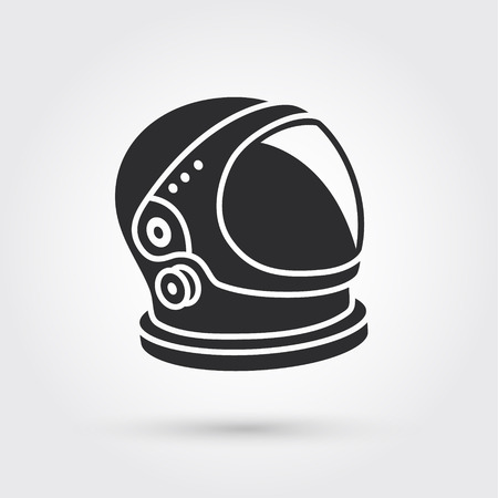 An astronaut helmet with big glass and reflection, isolated illustration.のイラスト素材