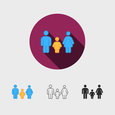 Silhouette family. family icon set.のイラスト素材