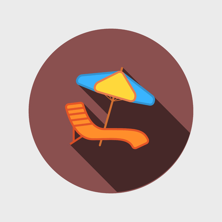 Chair and beach accessoriesのイラスト素材