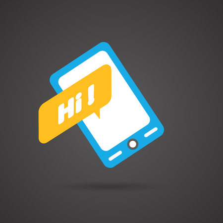 Colorful flat smartphone icon on Dark Backgroundのイラスト素材