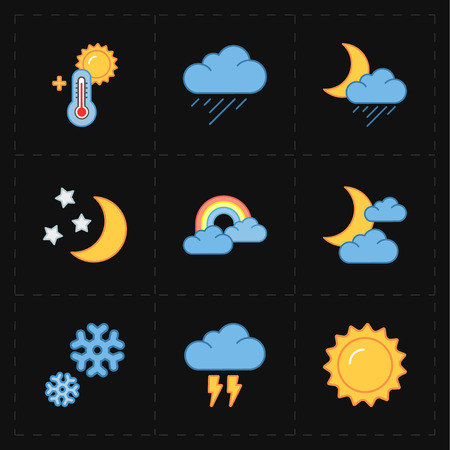 Modern weather iconsのイラスト素材