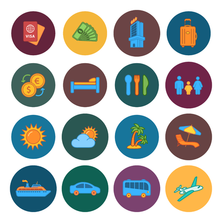 travel company iconsのイラスト素材