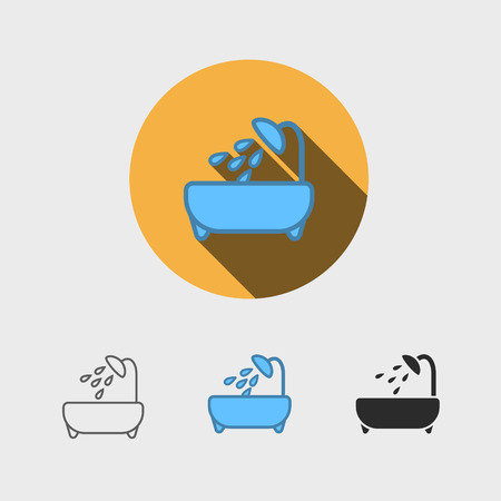 Bathtub modern iconのイラスト素材
