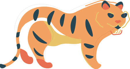 Abstract drawing of a tigerのイラスト素材