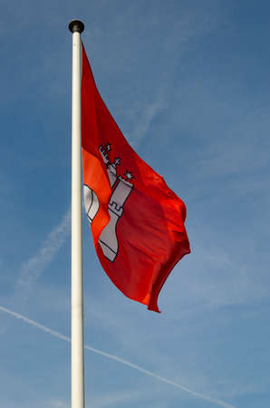 A flag of city Hamburgの写真素材