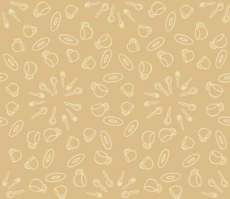 Seamless pattern with tea setのイラスト素材