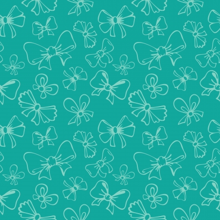 seamless pattern with contour gift bow, ribbonのイラスト素材