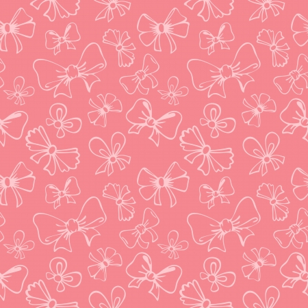 seamless pattern with contour gift bow, ribbonのイラスト素材