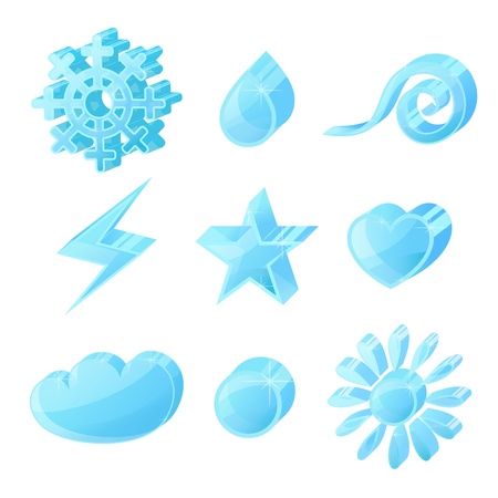 Glass volume icon symbol set on a white backgroundのイラスト素材