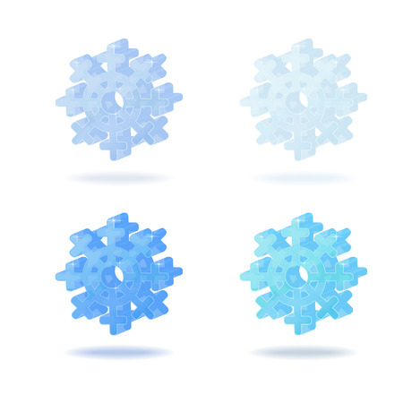 snowflake icon, bulk glass icon, 3d image of snow, snowflake Christmasのイラスト素材