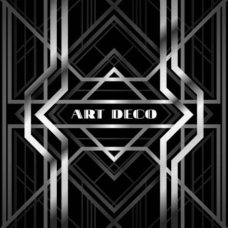 art deco grille, metallic abstract, geometric pattern in the art deco styleのイラスト素材