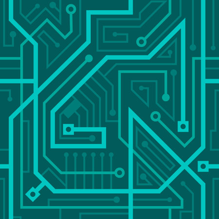 seamless, motherboard, the jumble of wires blue background
